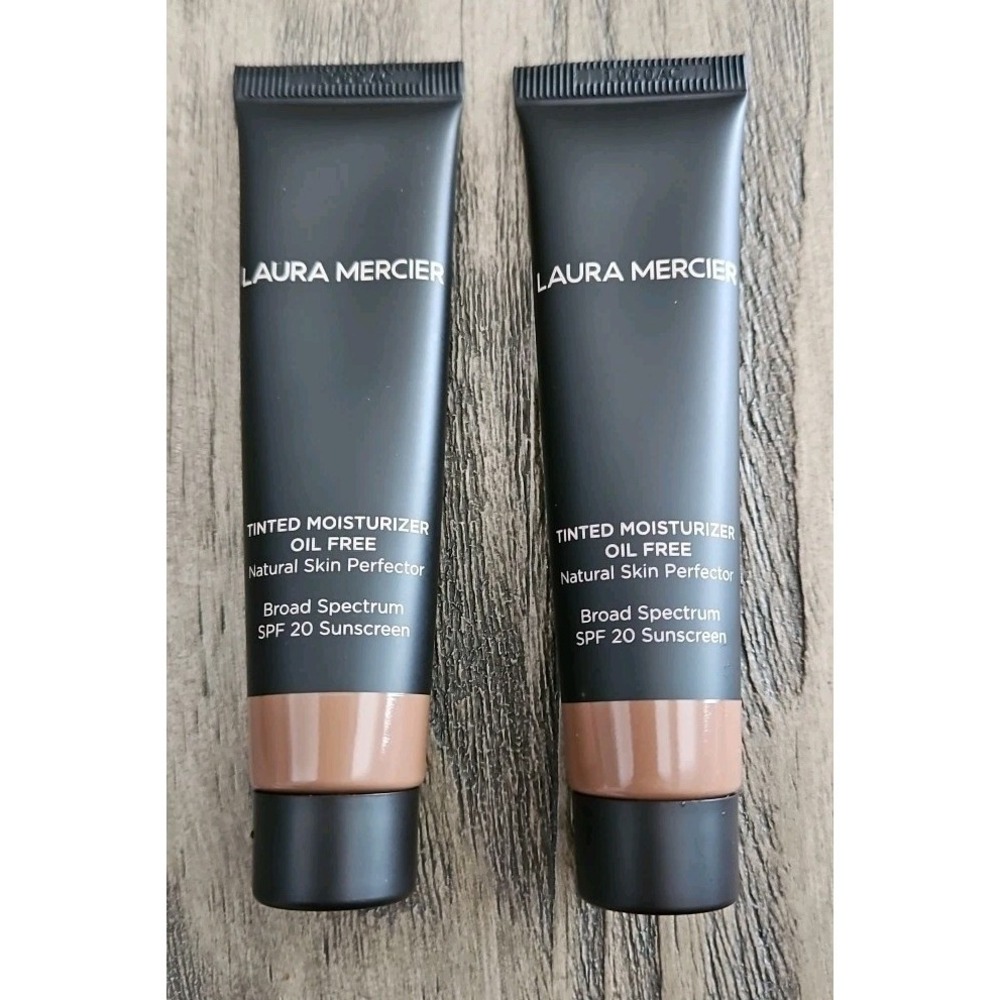 2X Laura Mercier Tinted Moisturizer Oil Free In 5C1 Nutmeg 0.8oz Travel
